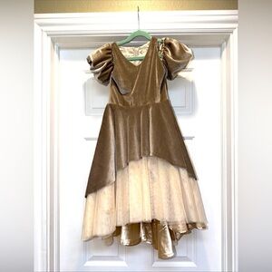 Joyfolie Mia Joy Size 8 Girl’s Layered Velvet Off Shoulder Cupcake Dress